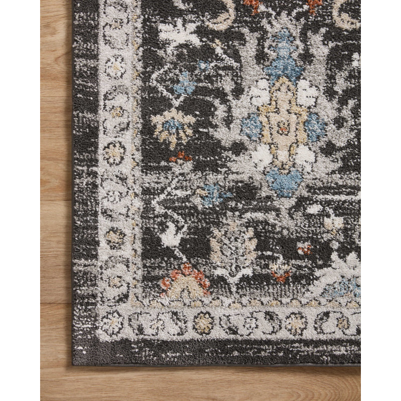 Canora Grey Anisha Performance Charcoal/Black Rug & Reviews Wayfair